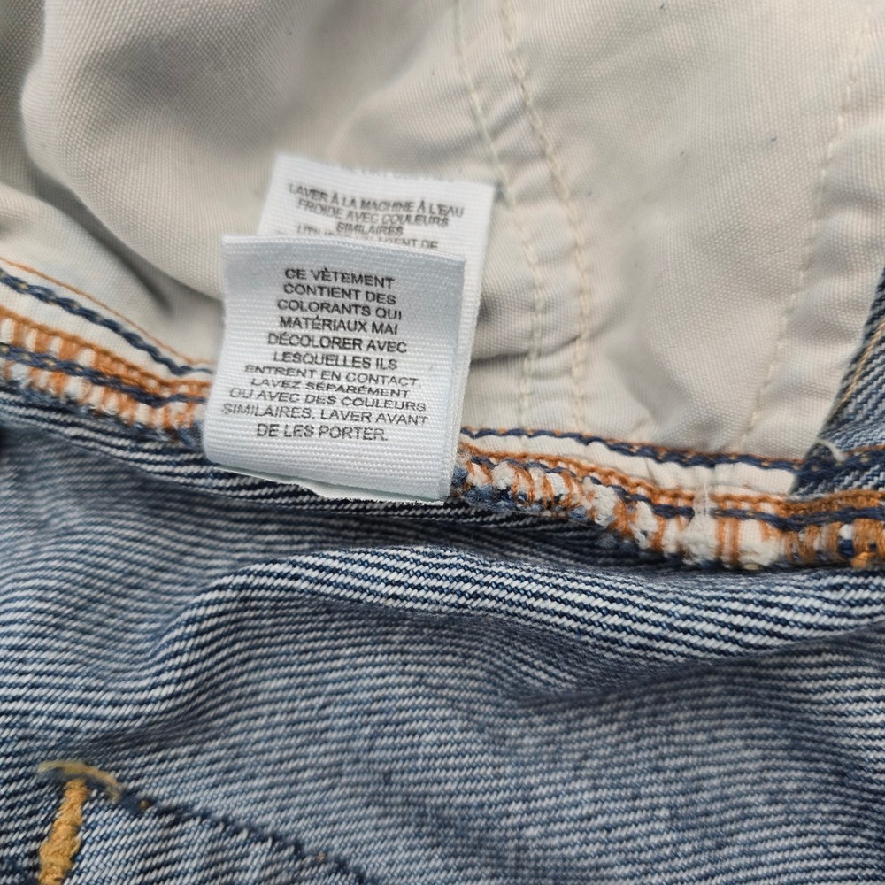 Free People We The Free Tenon Distressed Denim Mini Skirt 29 Button Fly Blue 16" - Picture 7 of 9